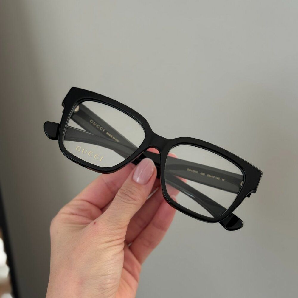 Gucci Women Eyeglasses Black Square GG1791O 005 NEW AUTHENTIC - Picture 3 of 13